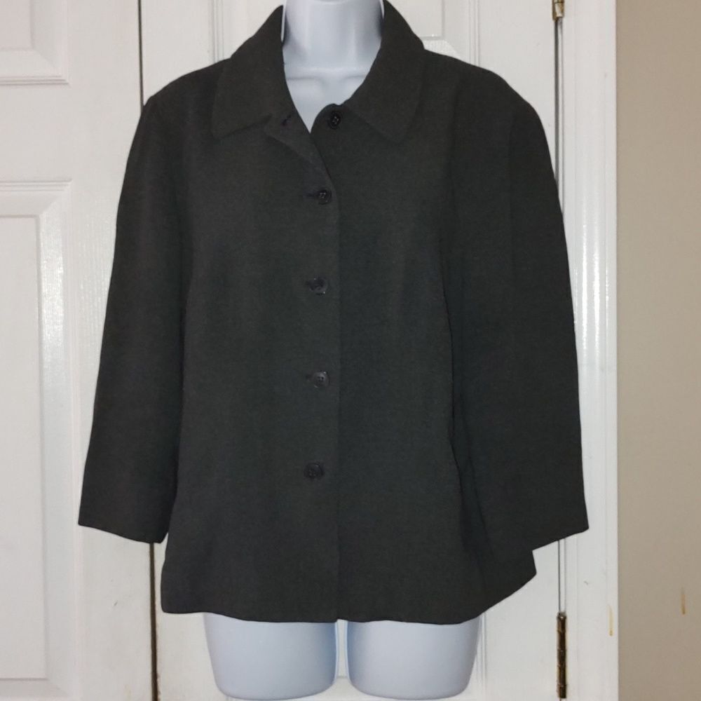 Josephine  Chaus Collection charcoal gray  blazer business suit  Sz 8
